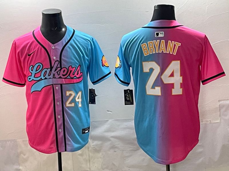 Men 2025 Los Angeles Lakers #24 Bryant Blue pink Nike NBA Jersey style 08